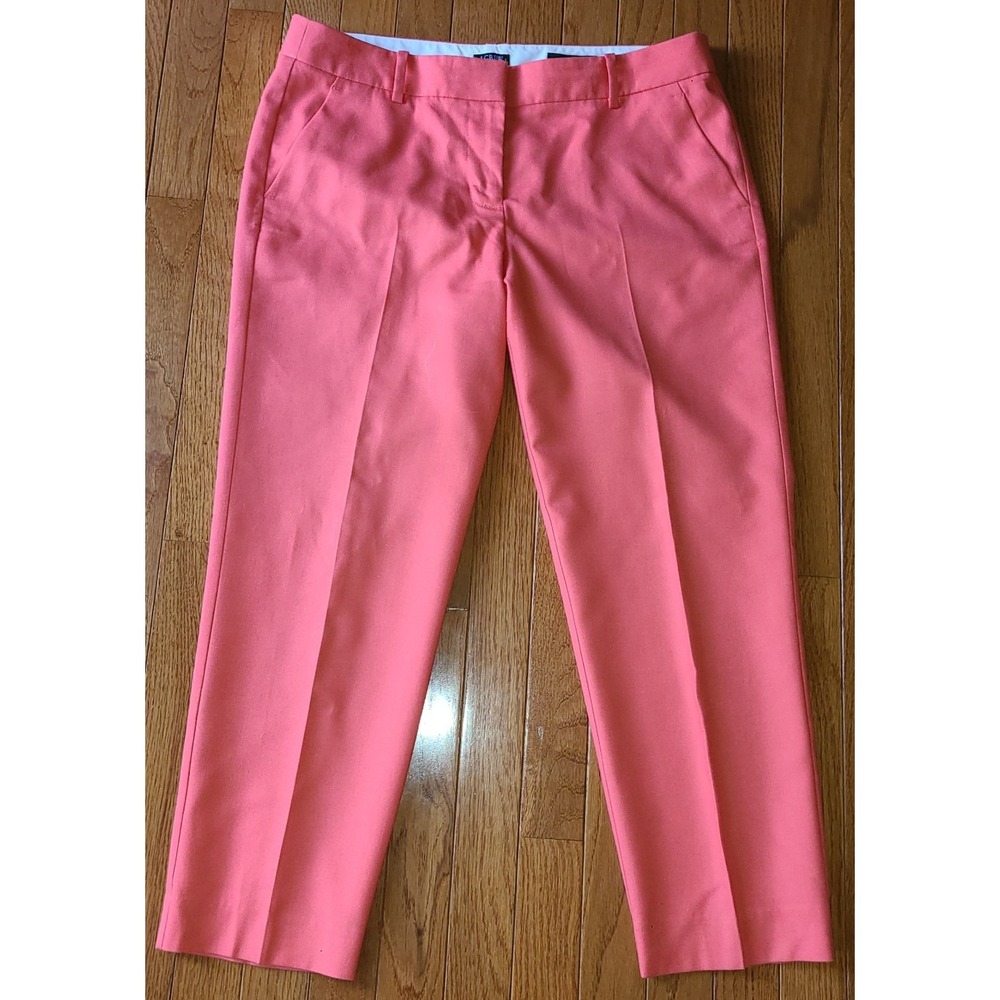 J. Crew Skimmer Pant City Fit Coral Lined Cotton Preppy Trousers Preppy Sz 10